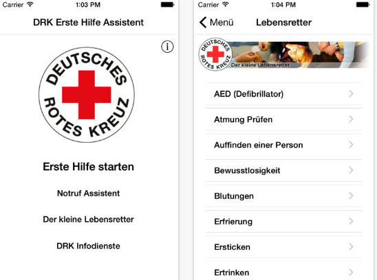 Erste-Hilfe-Assistent mit der App “Erste Hilfe”
