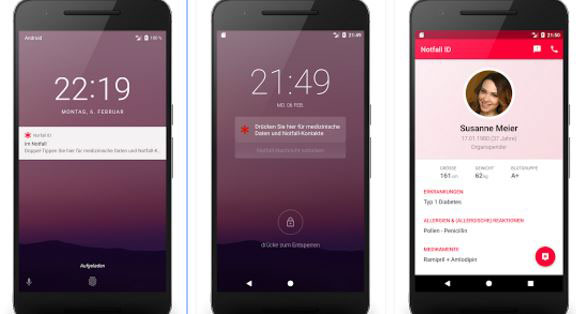 Informationen auf Erste-Hilfe-App “Notfall-ID” hinterlegen