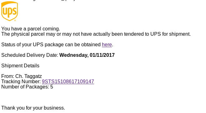 UPS-Mail mit Schadsoftware