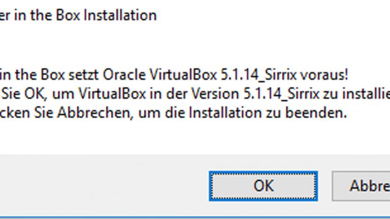 Bitbox Installation Während der Installation bestätigen
