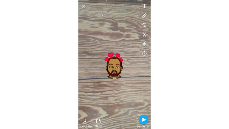 Bitmoji und Snapchat: Fertiges Emoji-Foto verwenden