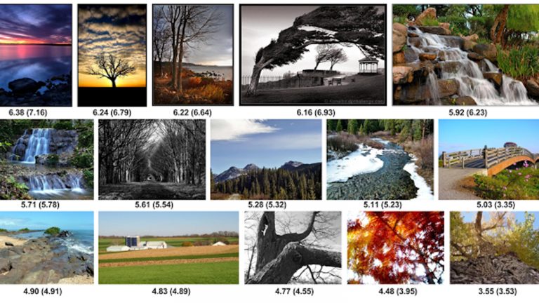 Durch Google NIMA bewertete Beispielbilder