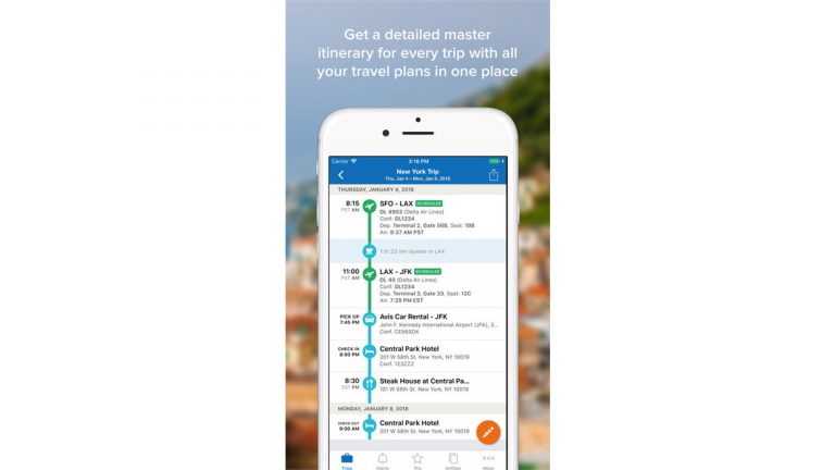 Reise-App TripIt auf einem iPhone.