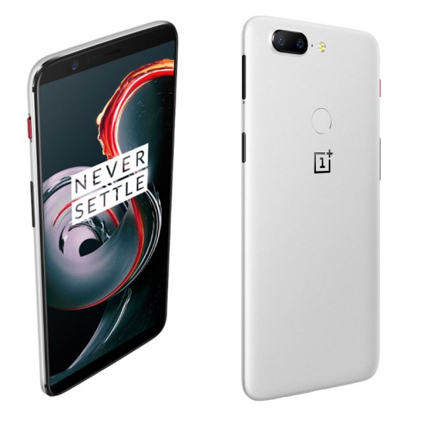 OnePlus 5T Sandstone White Front und R&uuml;ckseite