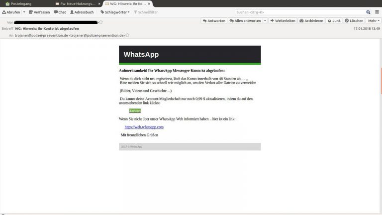 Whatsapp Fake-Mail
