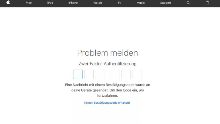 iTunes App zurückgeben authentifizieren Bestätigungscode zur Authentifizierung eingeben