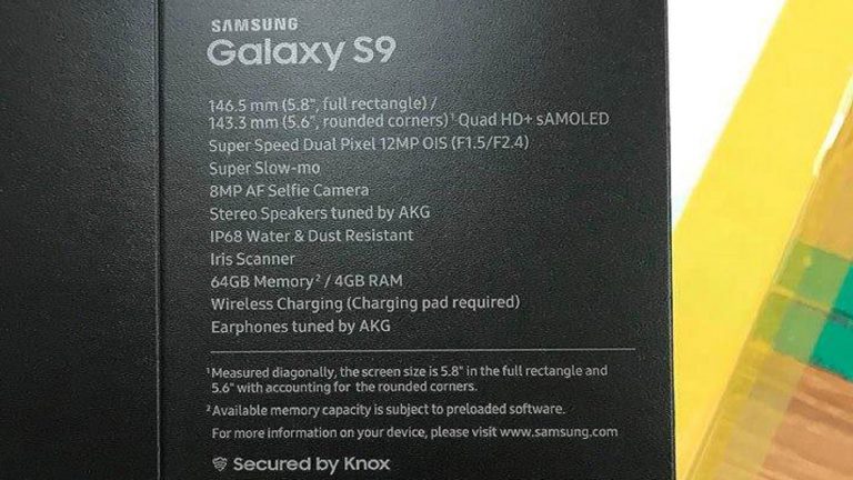 Angebliche Verpackung des Samsung Galaxy S9