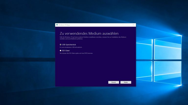 Microsoft Windows Media Creation Tool Benutzeroberfläche