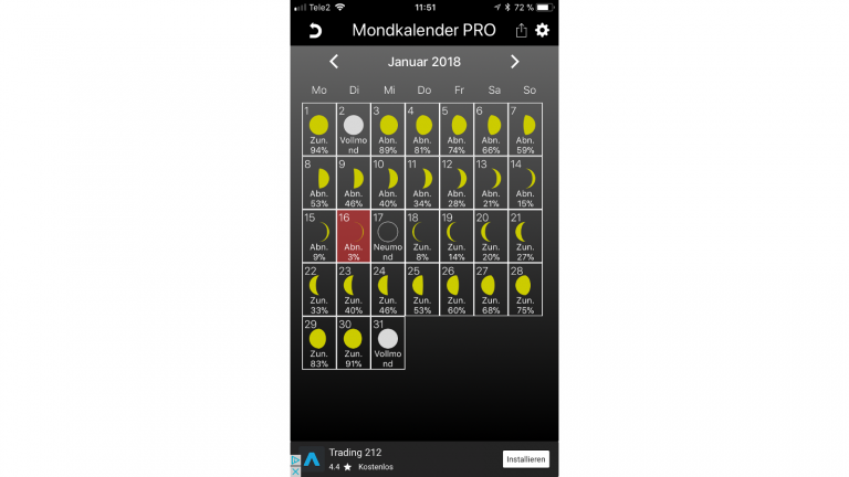 Mondkalender Pro App