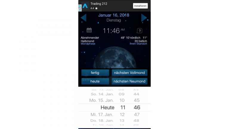 Mondphasen und Mondkalender App