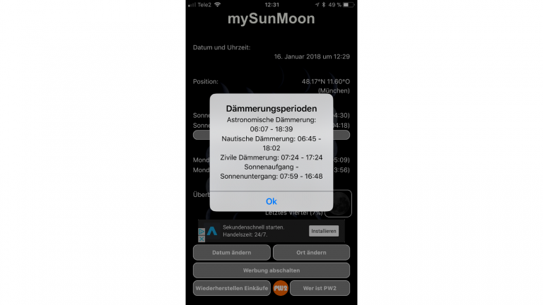 mySunMoon App f&uuml;r Mondfinsternis