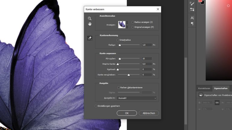 Photoshop: Freistellen und Kanten optimieren