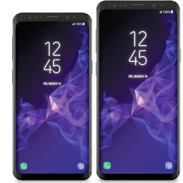 So k&ouml;nnten das Samsung Galaxy S9 sowie das Galaxy S9+ (r.) aussehen.