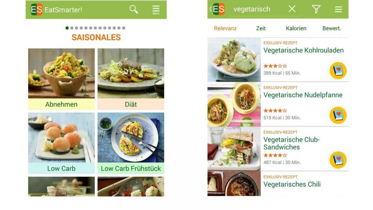 Rezepte Apps EAT SMARTER Screenshots Rezepte-App EAT SMARTER