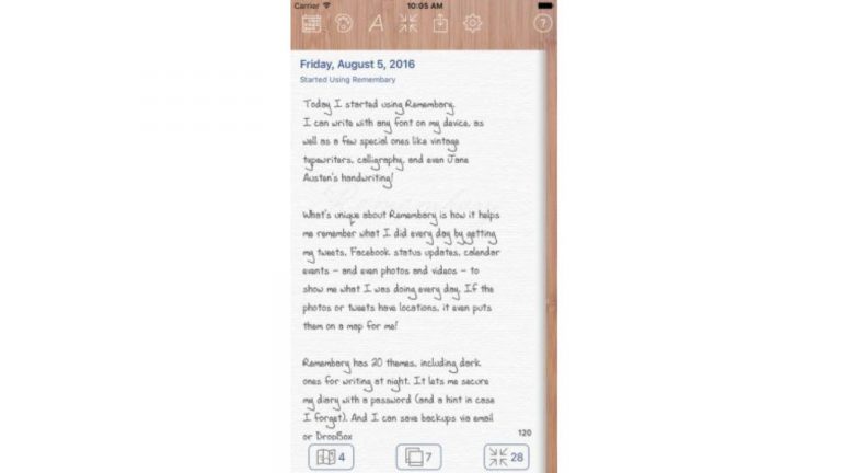 Tagebuch App mit Passwort Remembary Für Texte in “Remembary Connected Diary” lassen sich die Schrift-Fonds anpassen