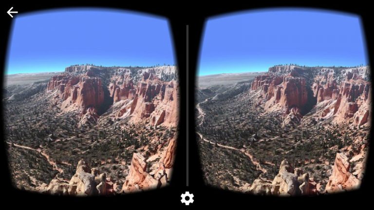 VR-Apps Android Google Earth Blick auf Google Earth in der Google-Cardboard-App