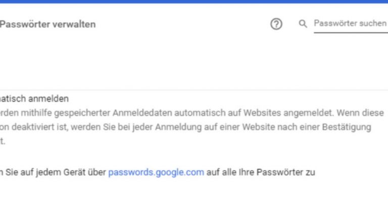 Passwörter in Google verwalten