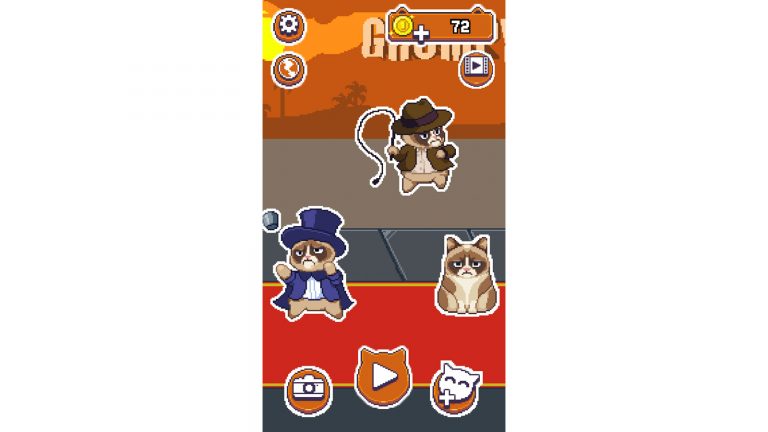 Facettenreiche Grumpy Cat im Spiel in der App