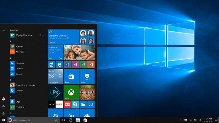 Windows 10 Creators Update Startscreen