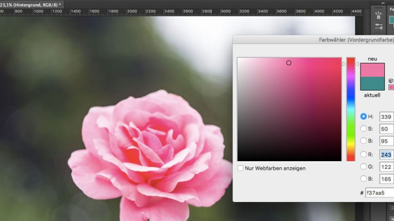 Photoshop Farbe ermitteln auswählen