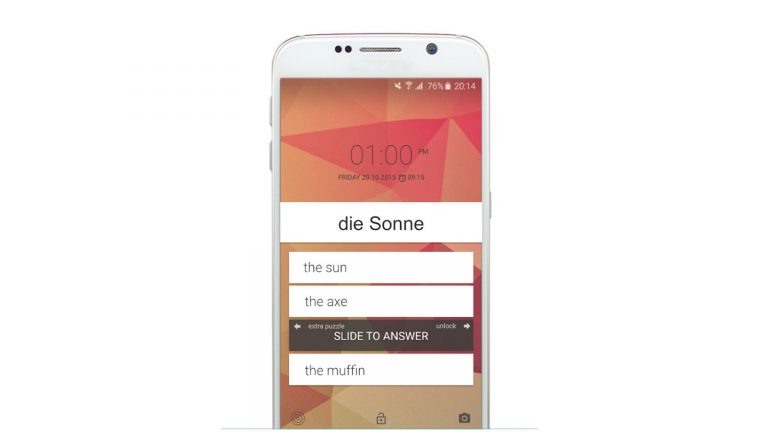 Sperrbildschirm App Semper Vokabelabfrage mit Semper