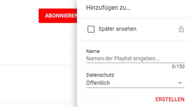 YouTube-Playlist benennen und erstellen