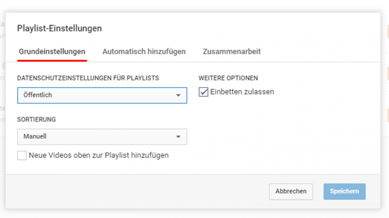 YouTube Playlist Bearbeiten