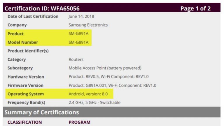 Galaxy S7 Active Zertifikat