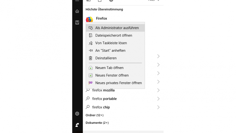 Firefox-Browser als Administrator ausführen