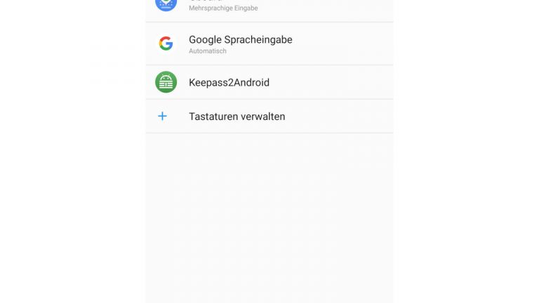 Screenshot Bildschirmtastaturen auf Smartphone auswählen