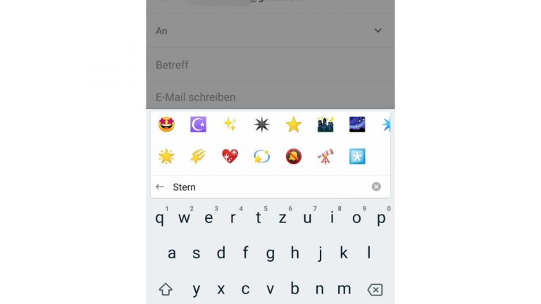 Screenshot Emojis finden mit GBoard