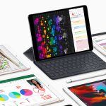 Das iPad Pro zusammen mit dem Keyboard und anderen iPads auf wei&szlig;em Untergrund