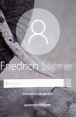 Screenshot Windows-Anmeldebildschirm