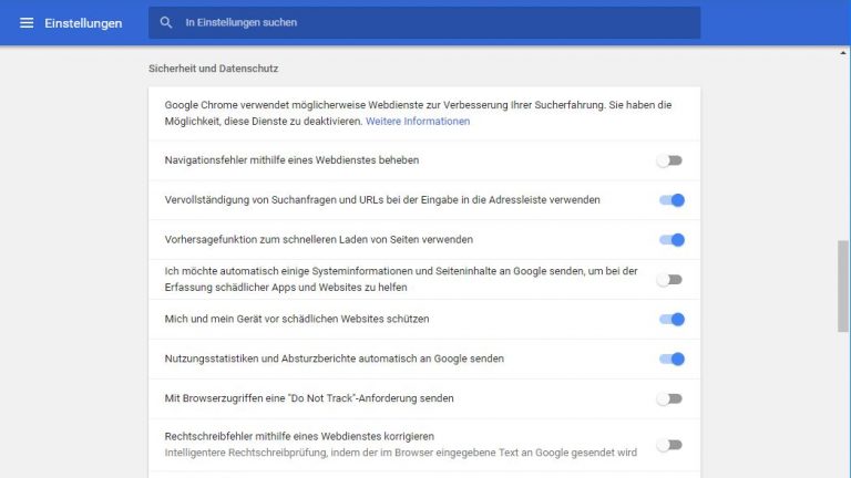 Google Chrome schneller machen: Einstellungen