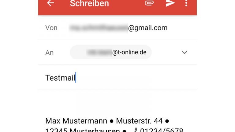 Neue E-Mail in der gMail-App