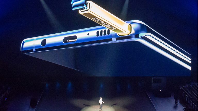 Szene aus der Präsentation des Samsung Galaxy Note9