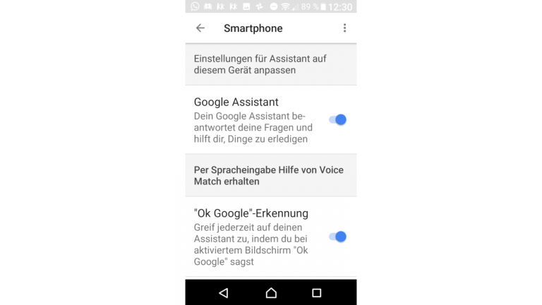 Screenshot Google Assistant deaktivieren