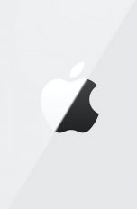 Apple-Logo auf weißer iPhone-Rückseite