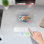 Projiziertes Bild auf K&uuml;chen-Arbeitsplatte