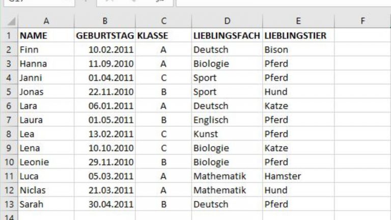 Excel SVERWEIS Schritt für Schritt Screenshot 1