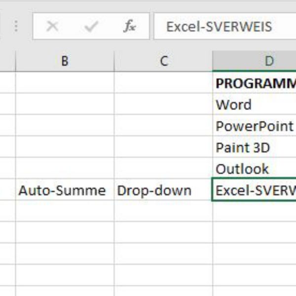 Excel SVERWEIS Anleitung Screenshot