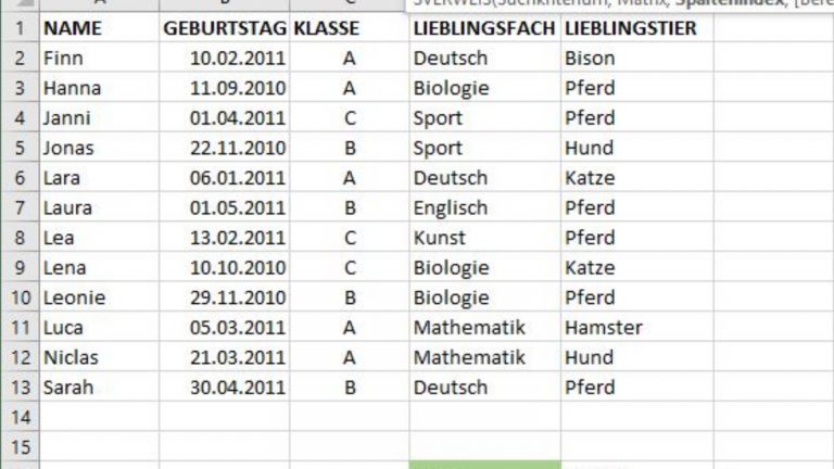 Excel SVERWEIS Schritt für Schritt Screenshot 6