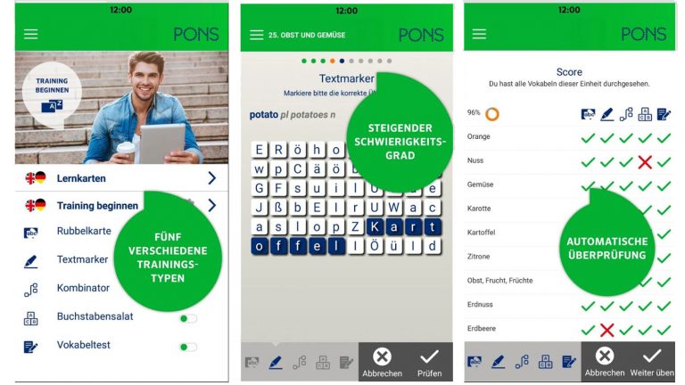 Vokabeltrainer Apps Pons Vokabeltrainer-App: Mit ”Pons Vokabeltrainer” lernen