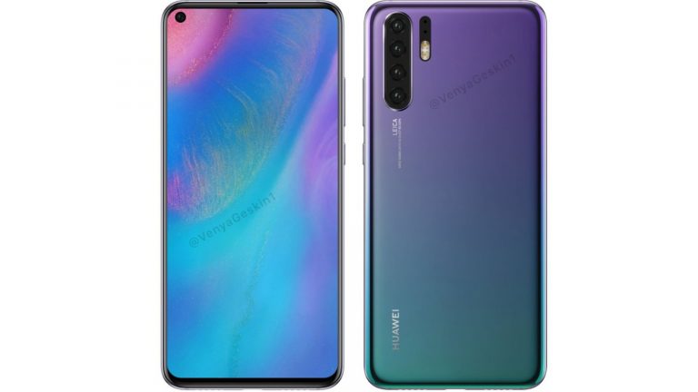 Huawei P30 Vorder- und R&uuml;ckseite Konzeptbild