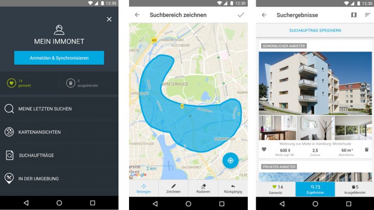 Immobilien-App Immonet Screenshots
