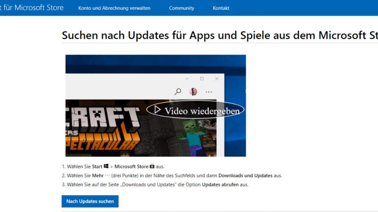 Screenshot Updates für Windows 10 Apps finden