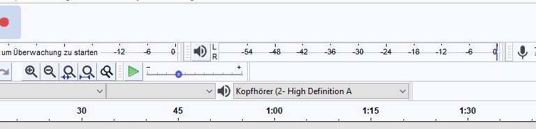 Die Navigationsleiste bei Audacity ermöglicht schnellen Zugriff auf wichtige Befehle