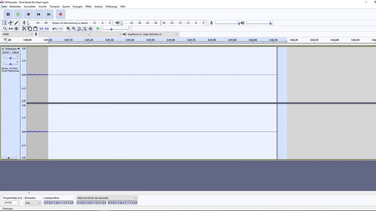 Audacity: Stille erzeugen Mit Audacity Stille erzeugen
