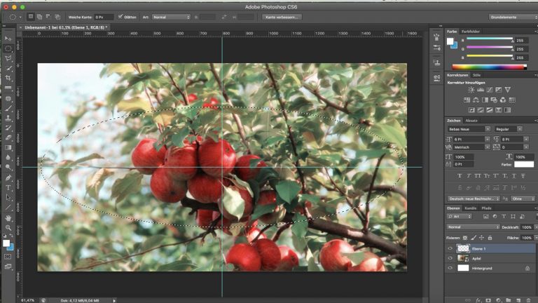 Elliptische Auswahl treffen, um mit Photoshop eine Vignette zu definieren