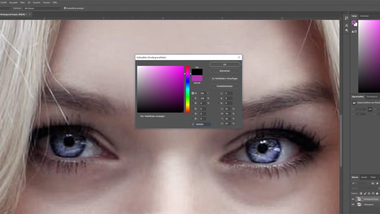 Photoshop: Vordergrundfarbe auf schwarz stellen Vordergrundfarbe bei Photoshop auf Schwarz stellen